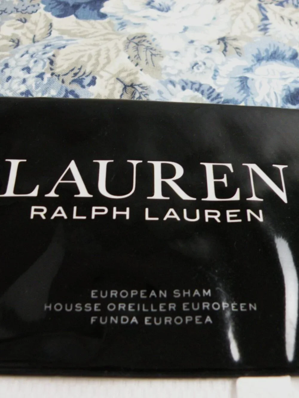NEW Ralph Lauren EDEN White/Blue Trim Pique EURO Sham 26x26 $135 NWT.📦
